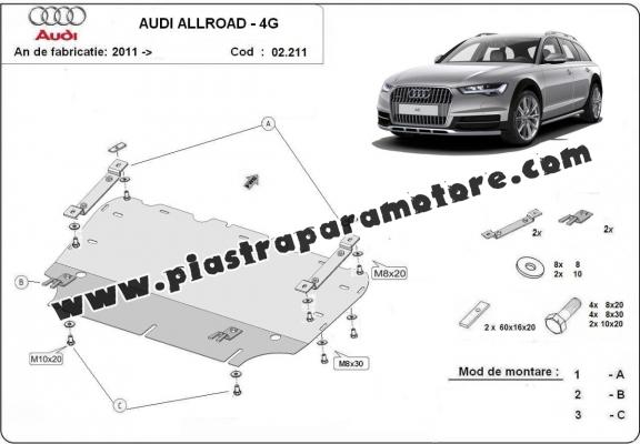 Piastra paramotore di acciaio Audi All Road A6
