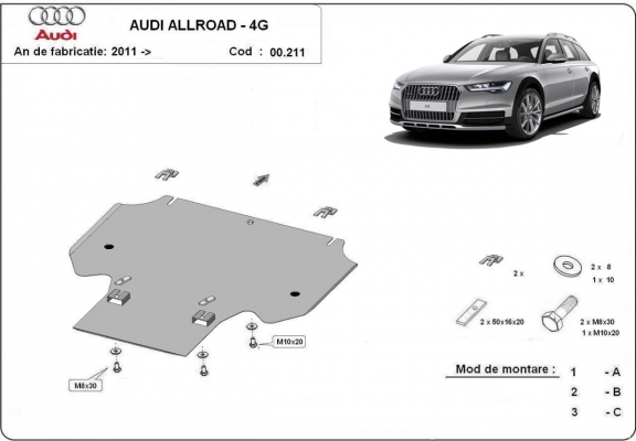 Protezione di acciaio per il cambio Audi All Road A6