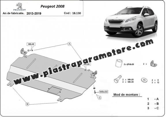 Piastra paramotore di acciaio Peugeot 2008