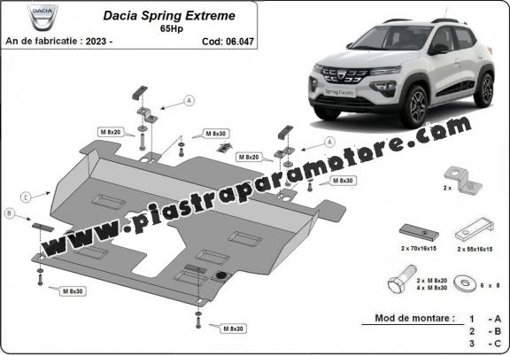 Piastra paramotore di acciaio Dacia Spring Extreme