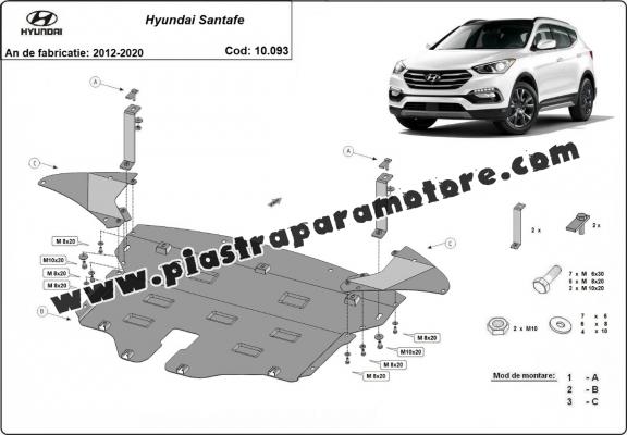 Piastra paramotore di acciaio Hyundai Santa Fe