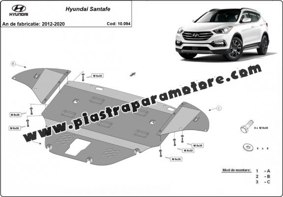 Piastra paramotore di acciaio Hyundai Santa Fe