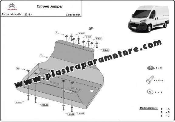 Protezione di acciaio per il serbatoio Citroen Jumper