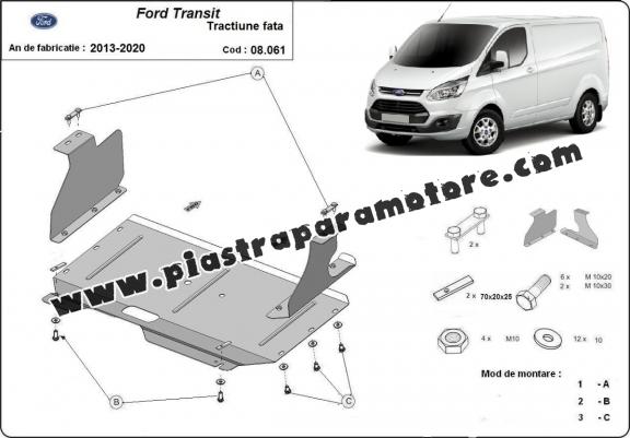 Piastra paramotore di acciaio Ford Transit