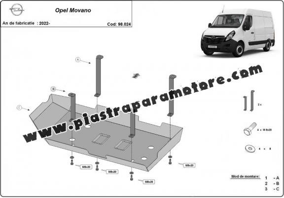 Protezione di acciaio per il AdBlue Opel Movano
