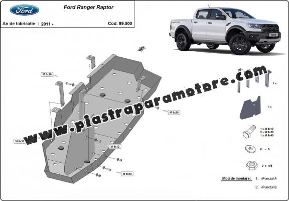 Protezione di acciaio per il serbatoio Ford Ranger Raptor 