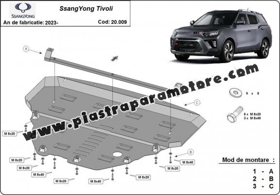 Piastra paramotore di acciaio SsangYong  Tivoli