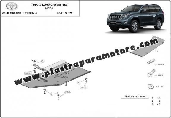 Protezione di alluminio  per il cambio Toyota Land Cruiser 150