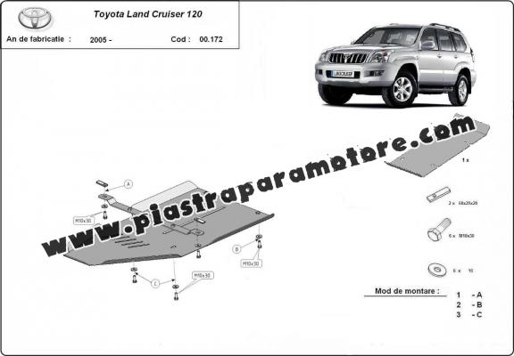 Protezione di alluminio  per il cambio Toyota Land Cruiser J120