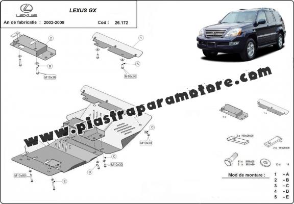 Piastra paramotore di alluminio Lexus GX