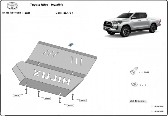 Protezione di acciaio per il radiatore Toyota Hilux Invincible