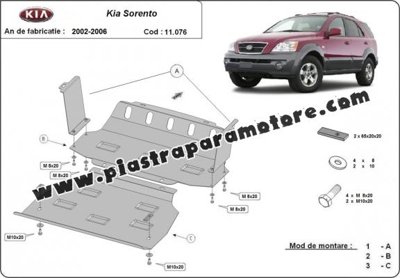 Piastra paramotore di acciaio Kia Sorento