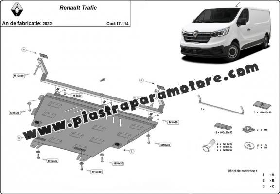 Piastra paramotore di acciaio Renault Trafic