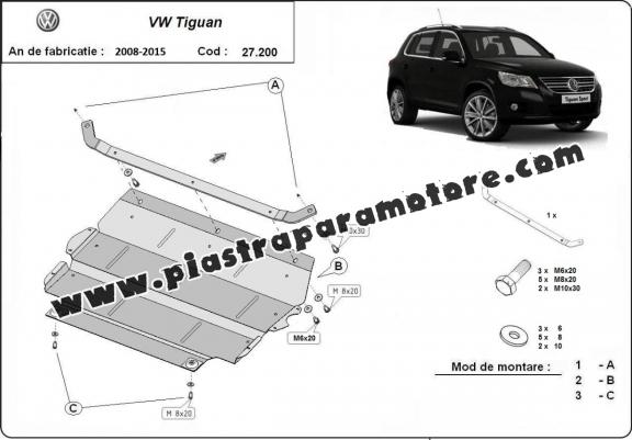 Piastra paramotore di acciaio VW Tiguan