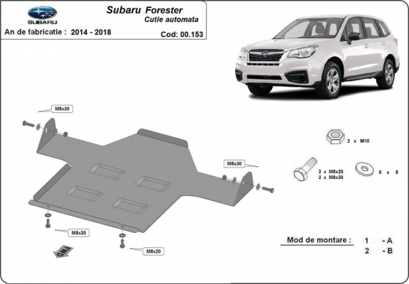 Protezione di acciaio per il cambio automatico Subaru Forester 4