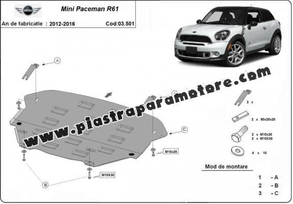 Piastra paramotore di acciaio Mini Paceman R61