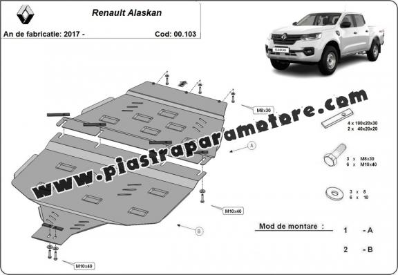 Protezione di acciaio per il cambio Renault Alaskan