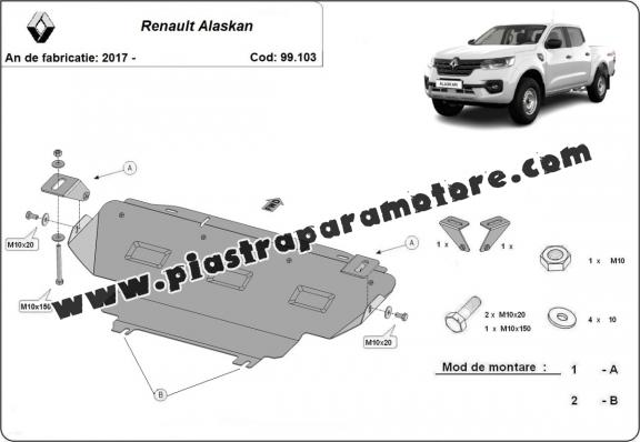 Protezione di acciaio per il radiatore Renault Alaskan