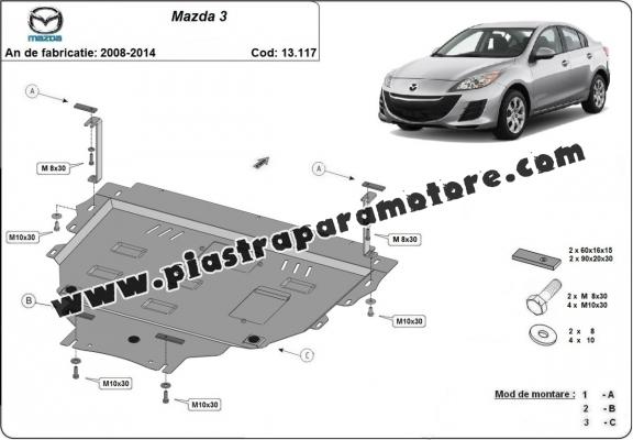 Piastra paramotore di acciaio Mazda 3