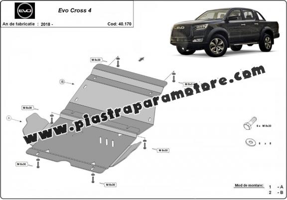 Piastra paramotore di acciaio Evo Cross 4