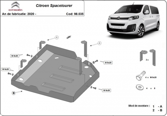 Protezione di acciaio per il AdBlue Citroen Spacetourer