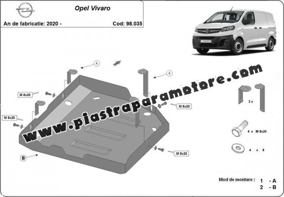 Protezione di acciaio per il AdBlue Opel Vivaro