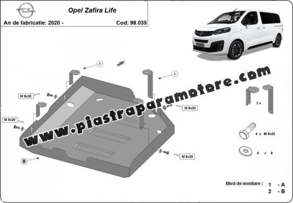 Protezione di acciaio per il AdBlue Opel Zafira Life