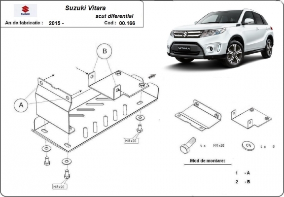 Protezione di alluminio per il differenziale Suzuki Vitara