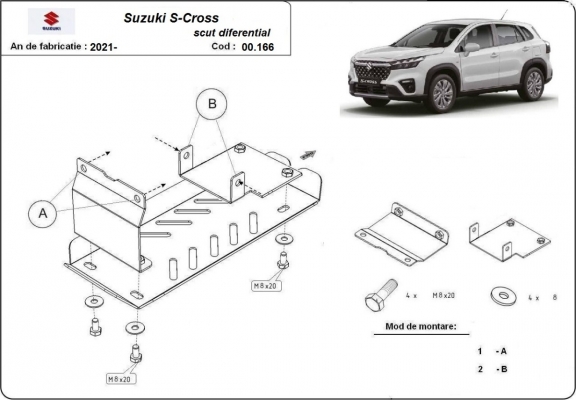 Protezione di alluminio per il differenziale Suzuki S-Cross