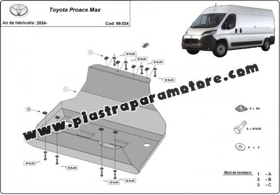 Protezione di acciaio per il serbatoio Toyota Proace Max