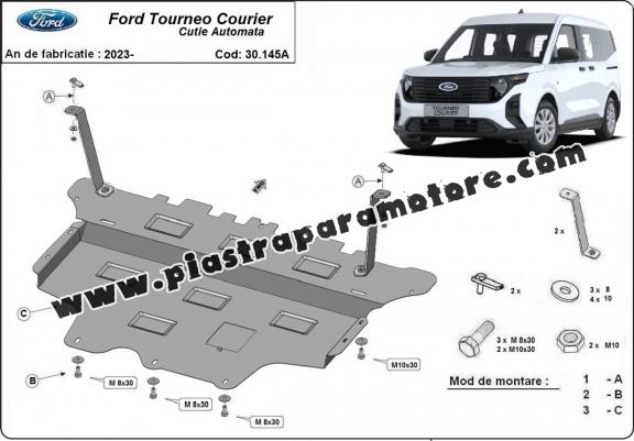Piastra paramotore di acciaio Ford Tourneo Courier  -  cambio automatico