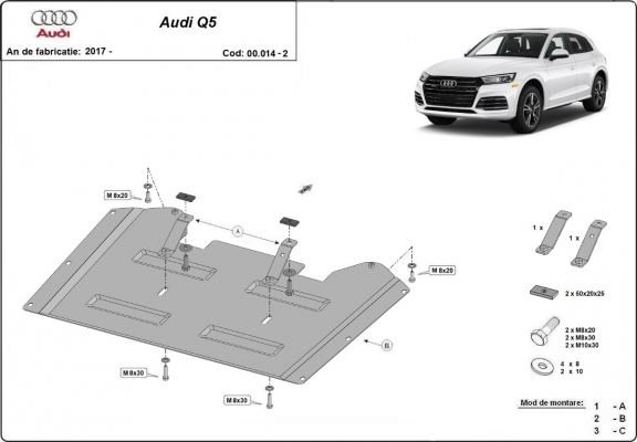 Protezione di acciaio per il caso di trasferimento Audi Q5