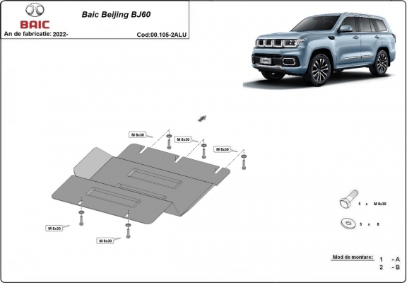 Protezione di alluminio per il caso di trasferimento Baic Beijing BJ60