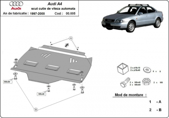 Protezione di acciaio per il cambio automat Audi A4  B5