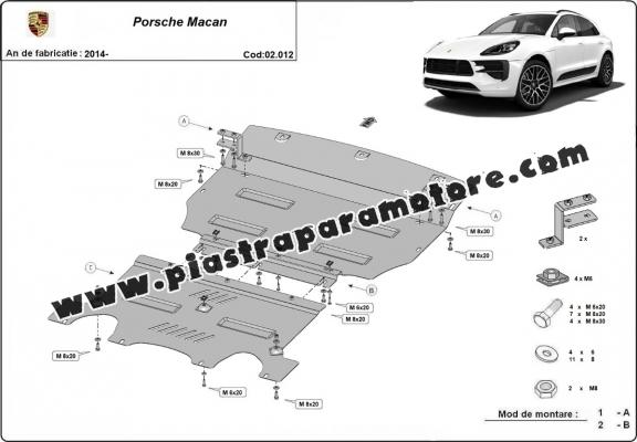 Piastra paramotore di acciaio Porsche Macan
