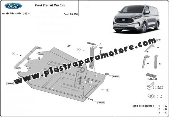 Protezione di acciaio per il AdBlue Ford Transit Custom