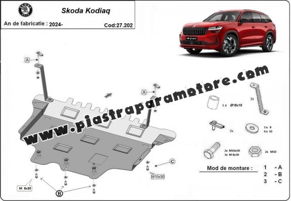 Piastra paramotore di acciaio Skoda Kodiaq