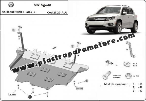 Piastra paramotore di alluminio VW Tiguan