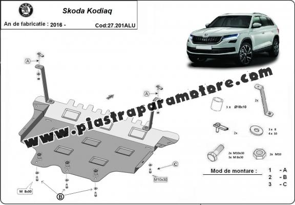 Piastra paramotore di alluminio Skoda Kodiaq