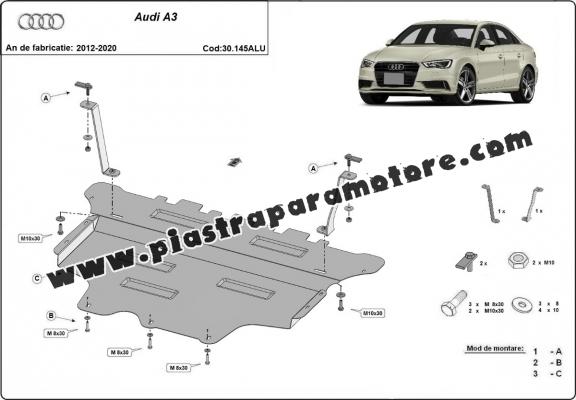Piastra paramotore di alluminio Audi A3