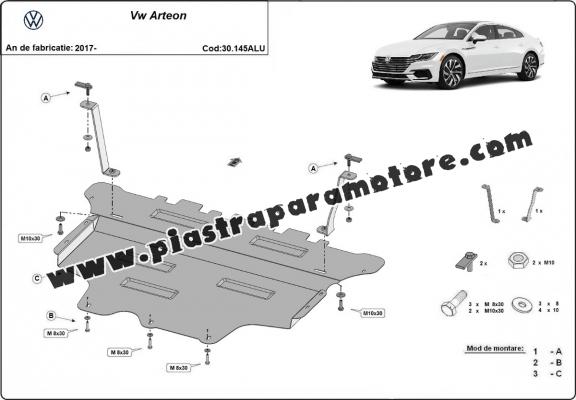 Piastra paramotore di alluminio VW Arteon