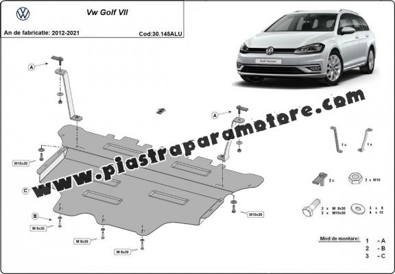 Piastra paramotore di alluminio VW Golf 7