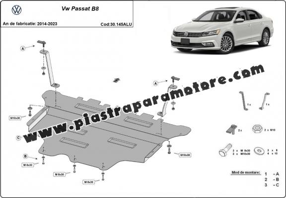 Piastra paramotore di alluminio VW Passat B8
