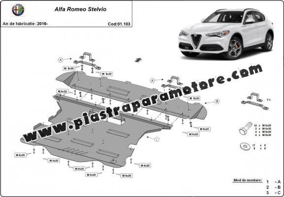 Piastra paramotore di acciaio Alfa Romeo Stelvio