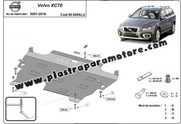 Piastra paramotore di alluminio Volvo XC70