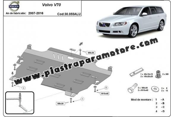 Piastra paramotore di alluminio Volvo V70