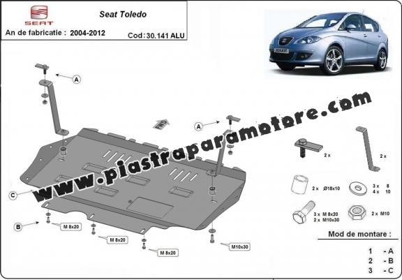Piastra paramotore di alluminio Seat Toledo 3