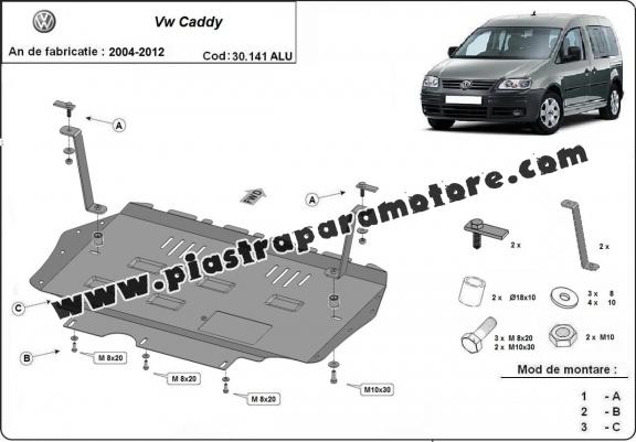 Piastra paramotore di alluminio VW Caddy