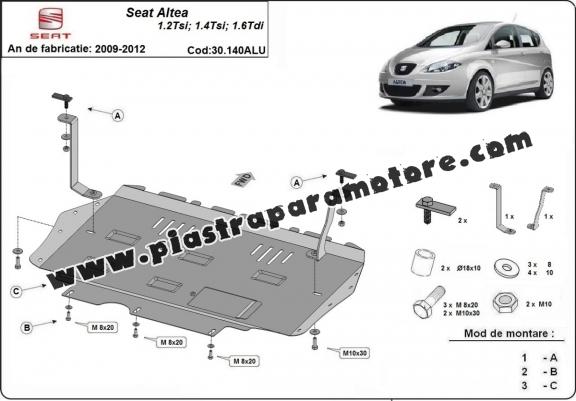 Piastra paramotore di alluminio Seat Altea