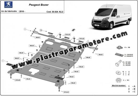 Piastra paramotore di alluminio Peugeot Boxer